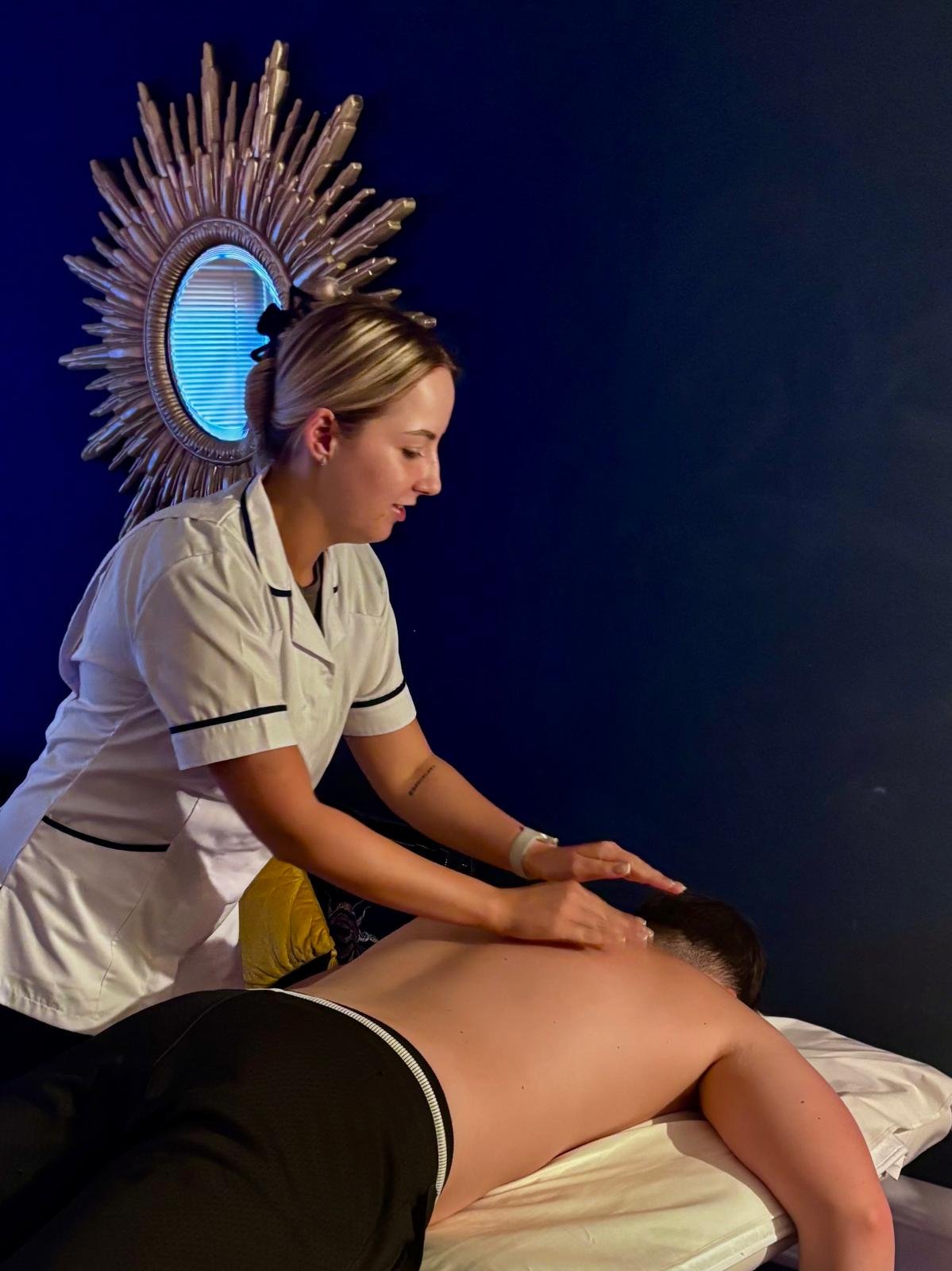 Sports massage treatment in progress at MASG Therapy